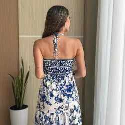 Maxi dress for ladies with a playful design and thin straps Lune London