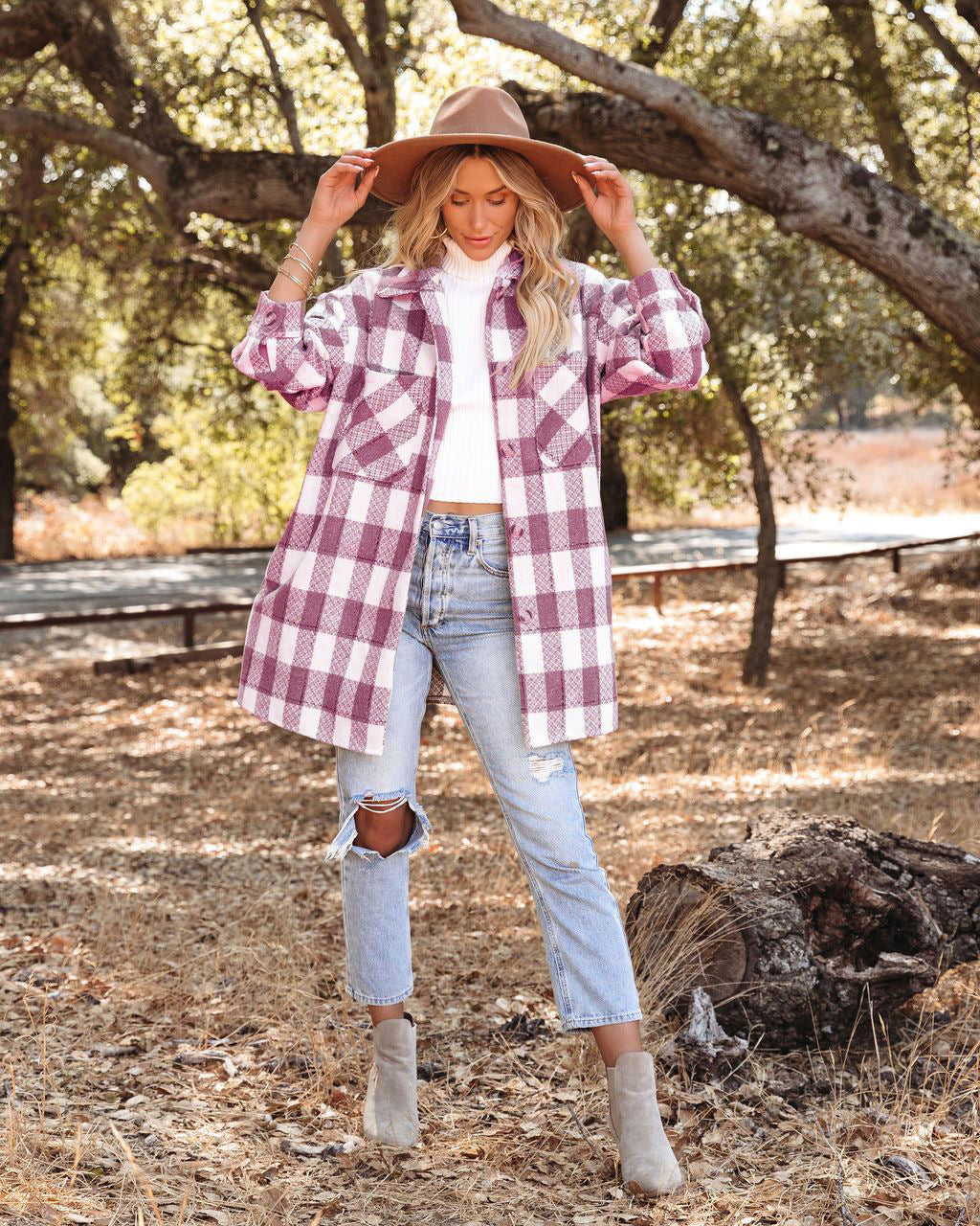 Ladies Vichy Oversized Jacket Lune London