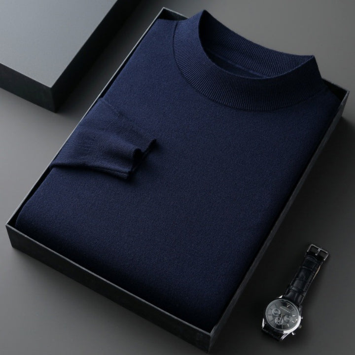 Elegant men's sweater with round neck in fine cotton blend Lune London
