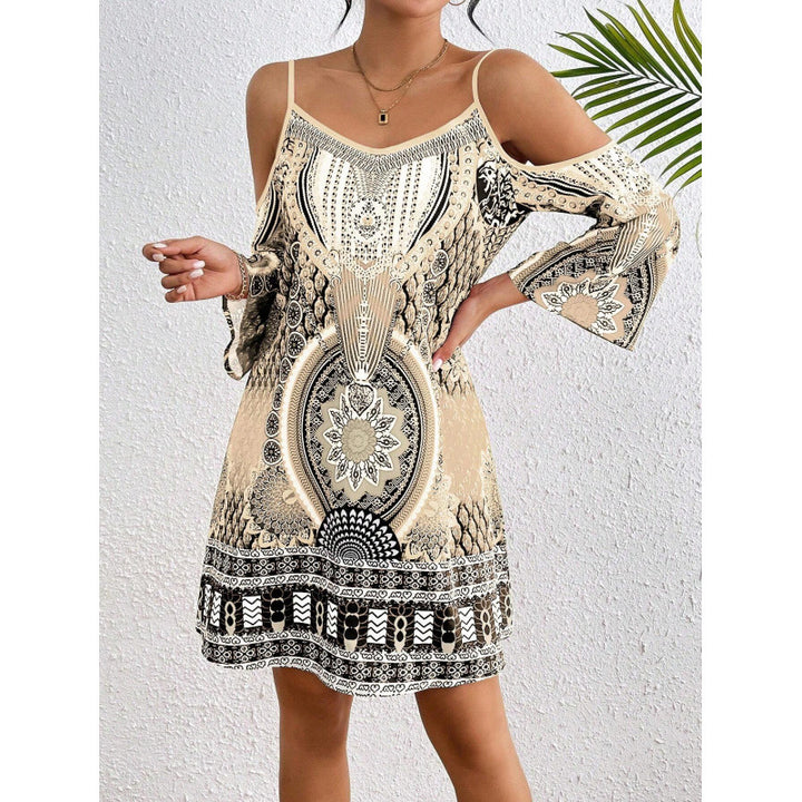 Lune London off-the-shoulder bohemian tunic dress for women