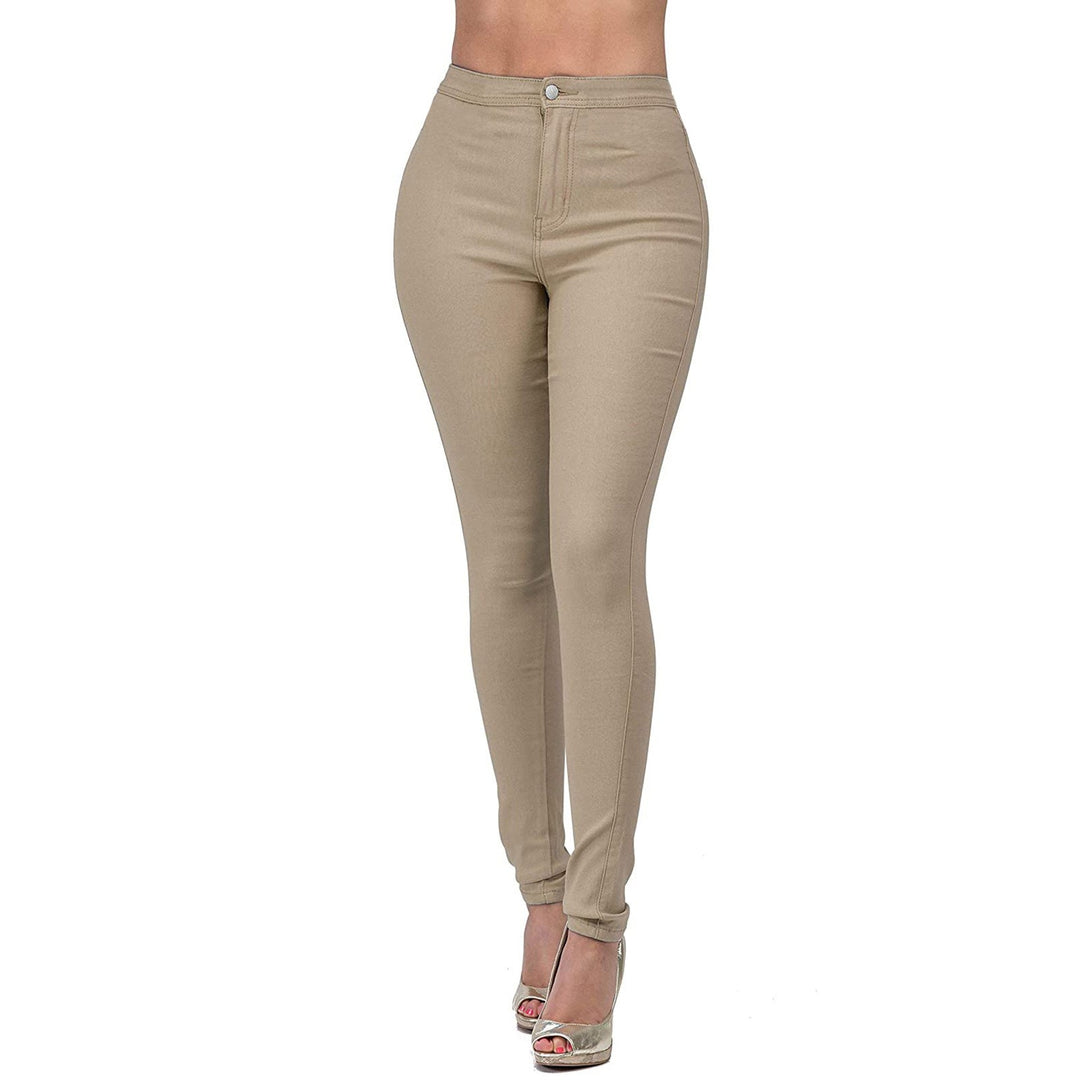 Women's High-Cut Skinny Jeans with Elastic Stretch Lune London