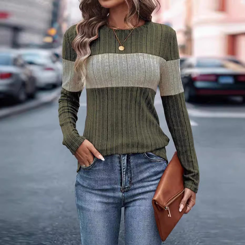 Women Ribbed Knit Long Sleeve Top Lune London