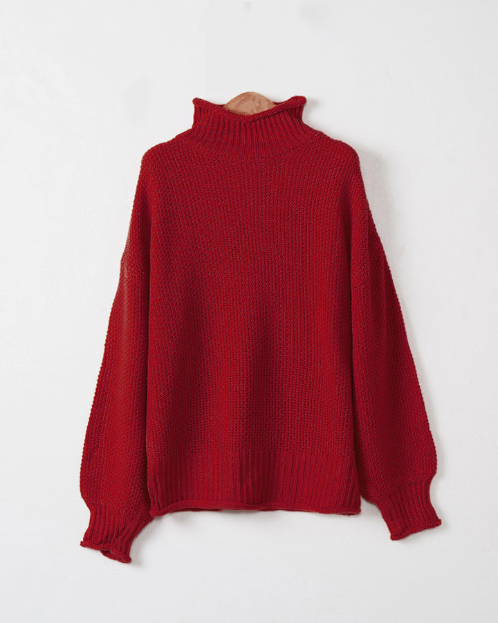 Women's sweater with high collar and structured weave Lune London