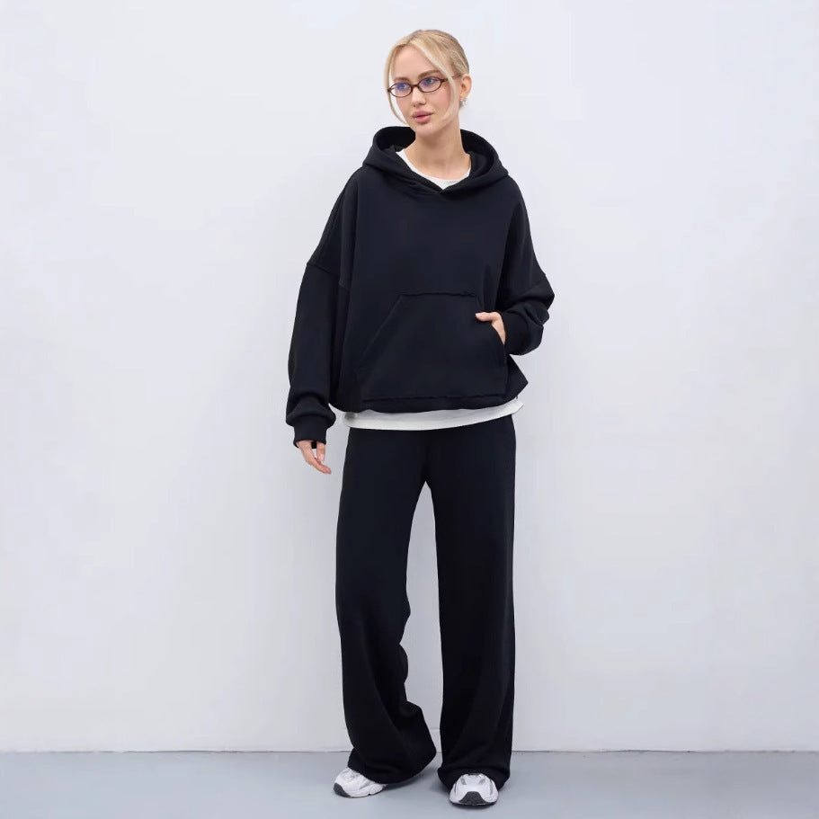 Oversized hoodie and chic and stylish puff pants