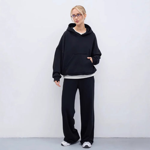 Oversized hoodie and chic and stylish puff pants