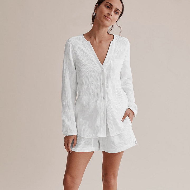 Women Lightweight Button Nightset Lune London