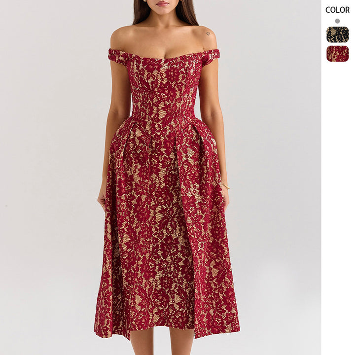 High-quality lace dress for women in elegant A-line cut Chic & Stil
