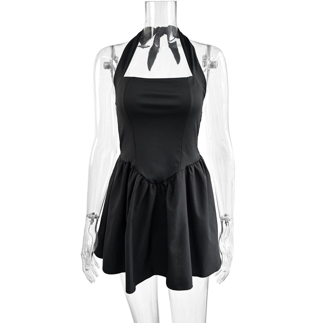 Women High-neck Mini Dress with Voluminous Skirt Lune London