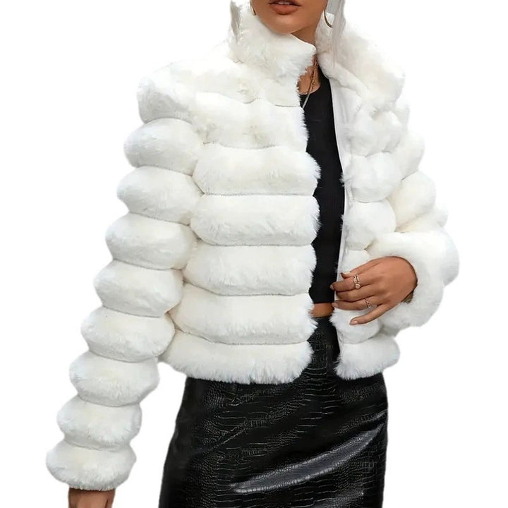 Sporty faux fur jacket for ladies with structured design Lune London