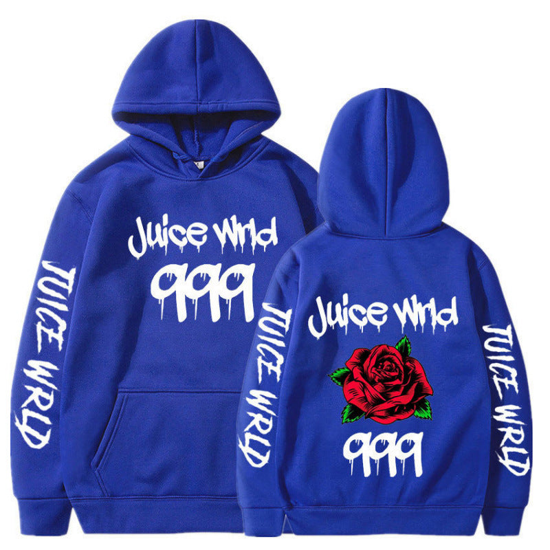 Women’s hoodie with striking graphic design and romantic rose motif Lune London