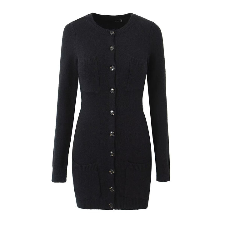 Knit jacket for women with button front closure and practical pockets Lune London