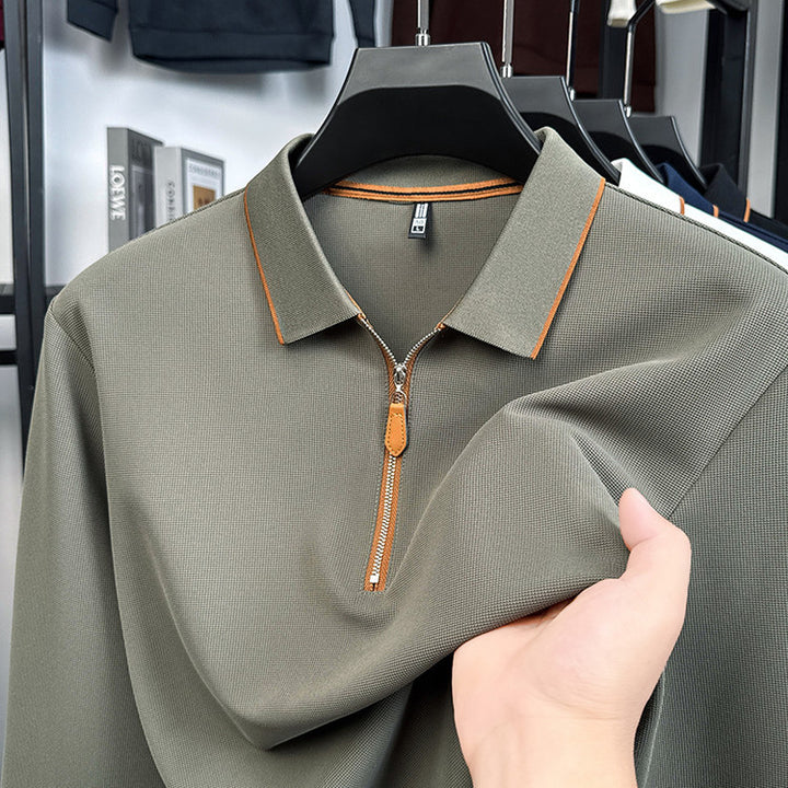 Men's sporty polo with modern zipper and breathable properties Lune London