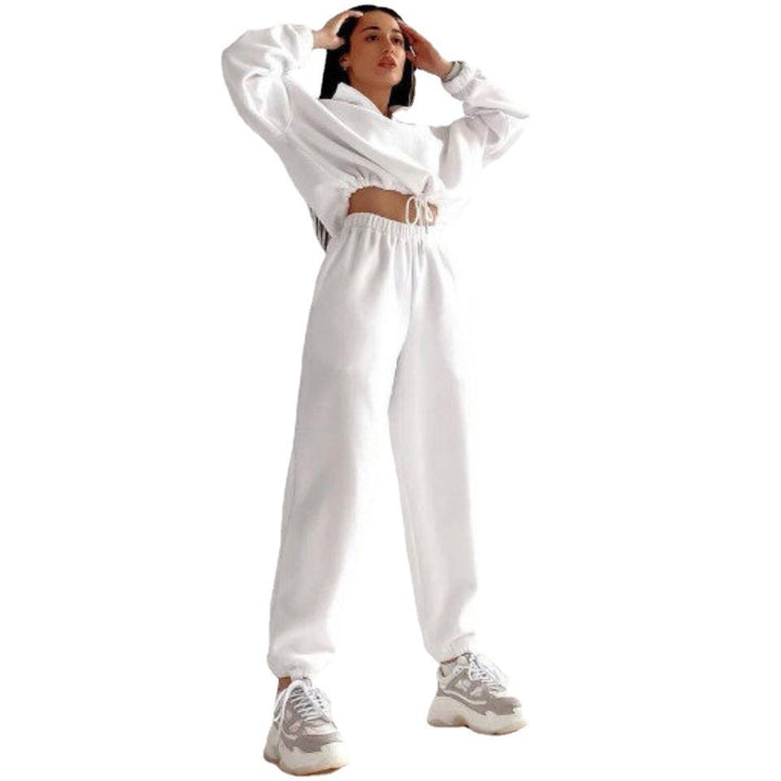 Fleece loungewear set for women with high collar and elastic waistband Lune London