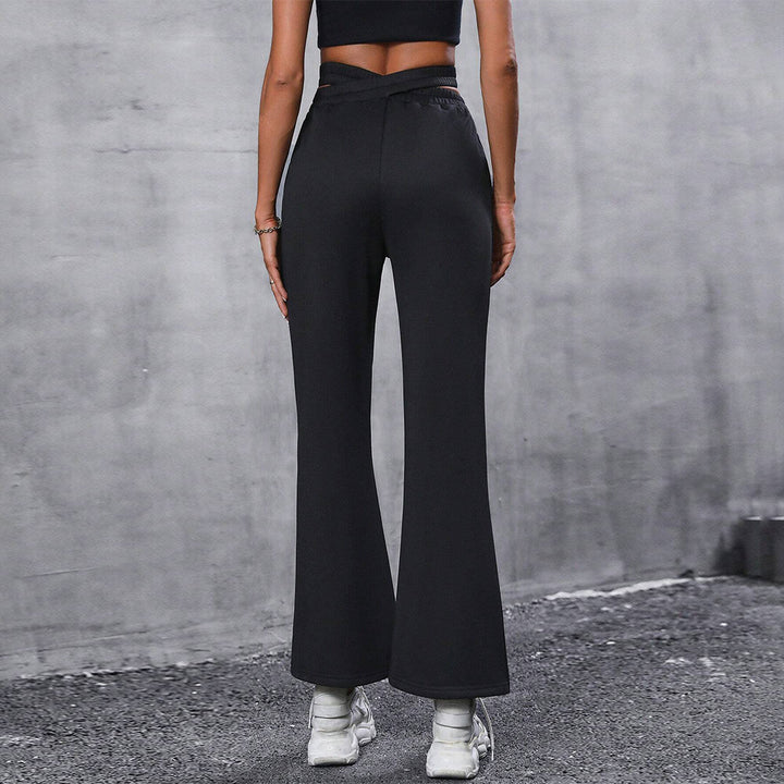 Pantalon large taille haute pour femmes avec détail de nœud élégant Chic & Stil