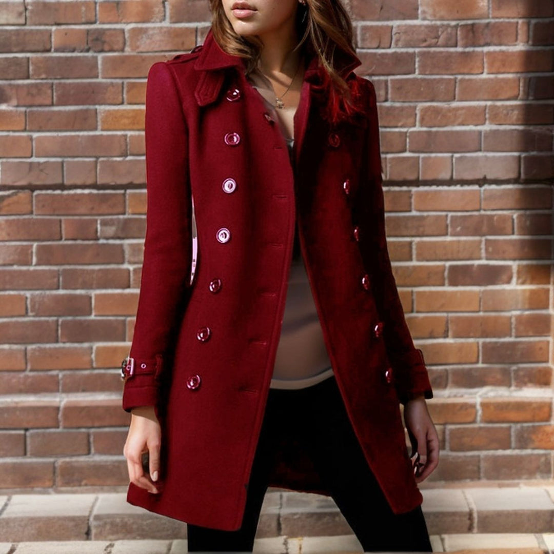 Wool coat for women with an elegant button design Lune London