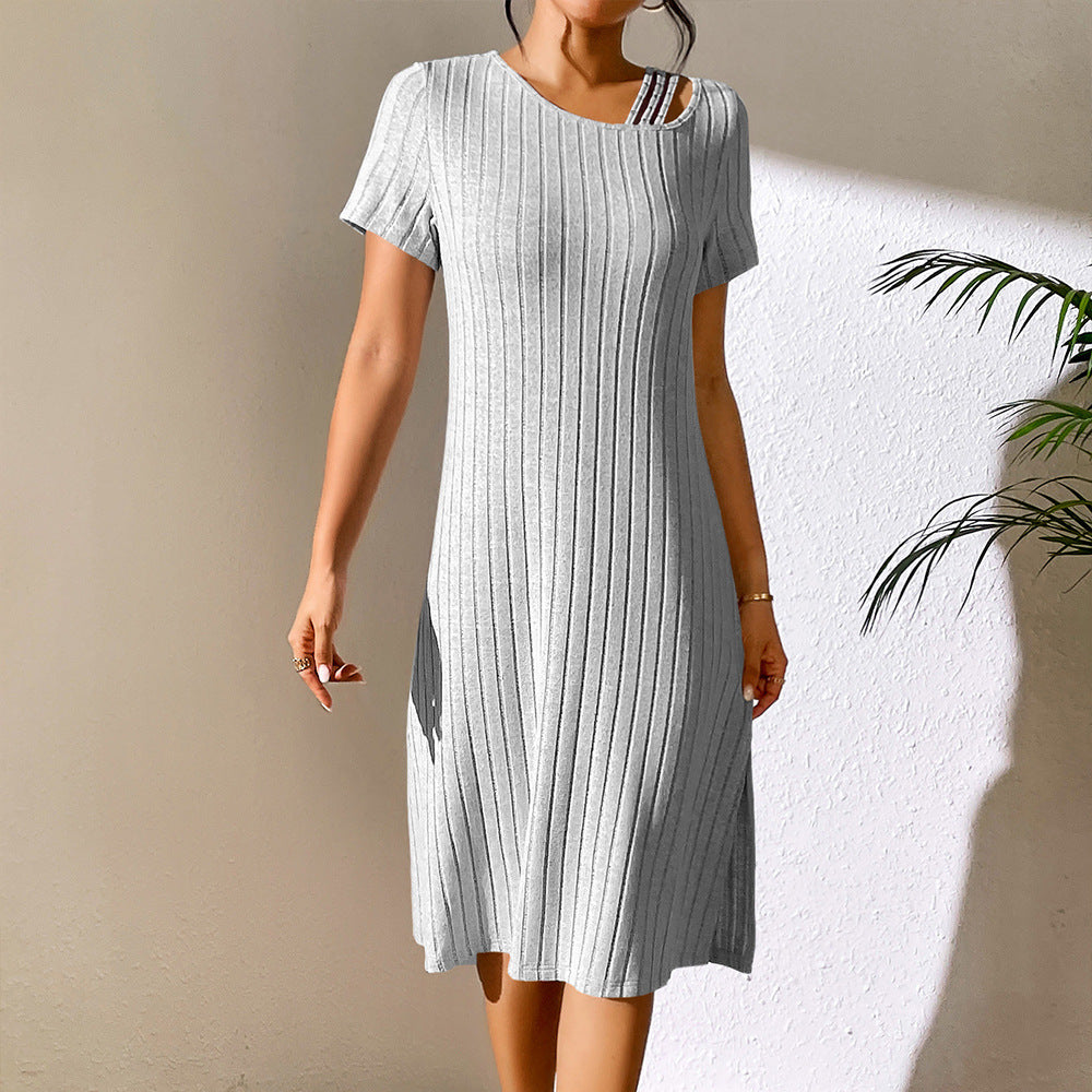 Knit dress for women with trendy neckline and elastic material Lune London