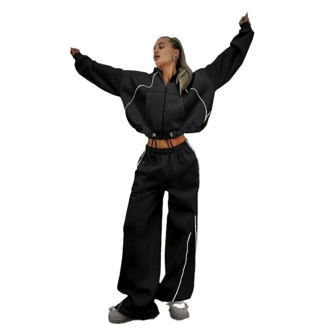 Oversized sports jacket set for women and wide jogger pants Lune London
