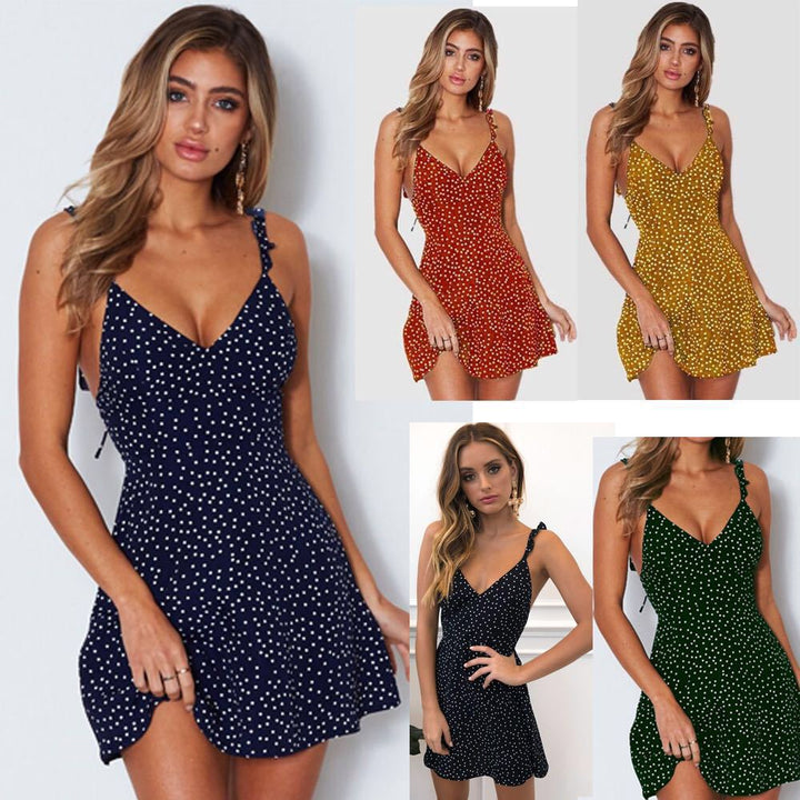 Mini polka dot sun dress for women with adjustable straps Lune London