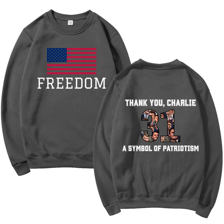 Sweatshirt pour femmes avec imprimé patriotique et matériau doux Chic & Stil