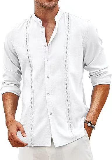Men's leisure shirt with mandarin collar and buttons Lune London