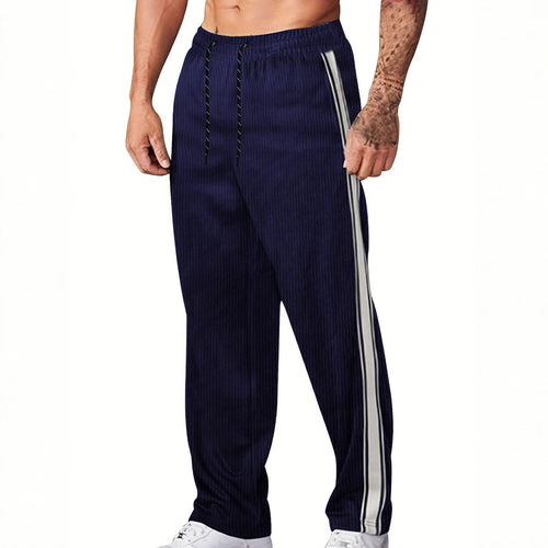 Men's sporty leisure pants with stylish vertical stripes and an adjustable waist Lune London