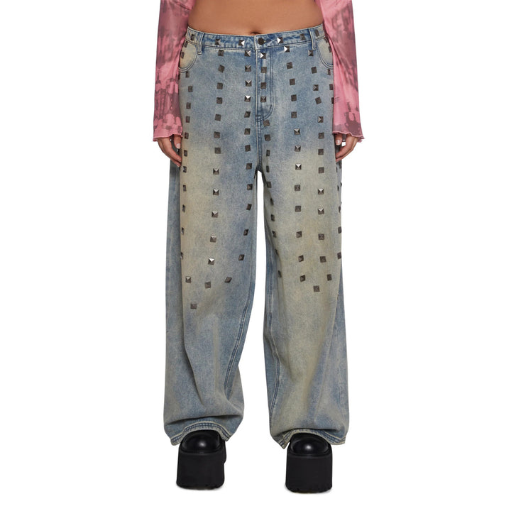 Loose women’s jeans with striking stud embellishments Lune London