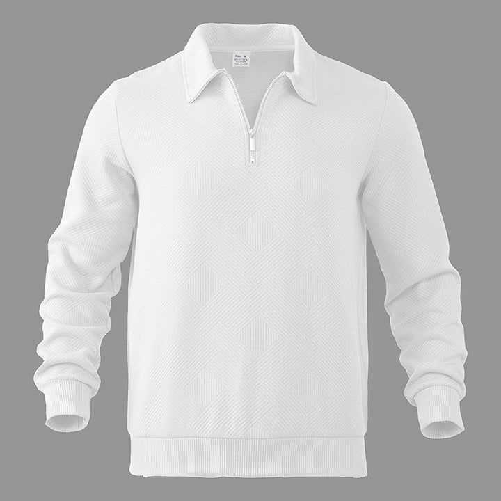 Knitted sweater for men with modern high collar and practical zipper Lune London