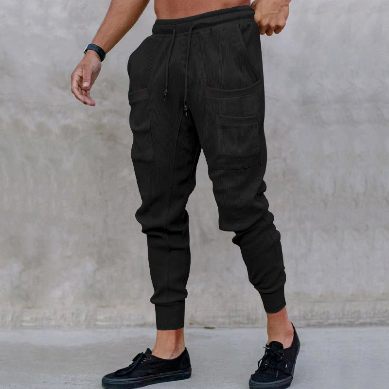 Trendy utility pants for men with elastic waistband and practical pockets Lune London