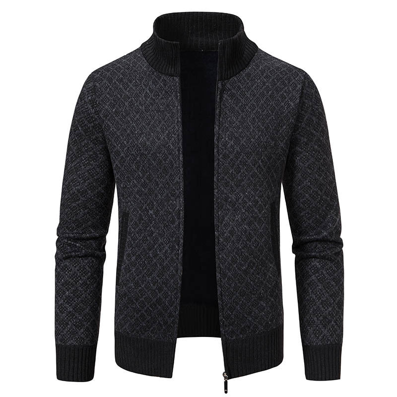 High collar knitted jacket with elegant design for men Lune London