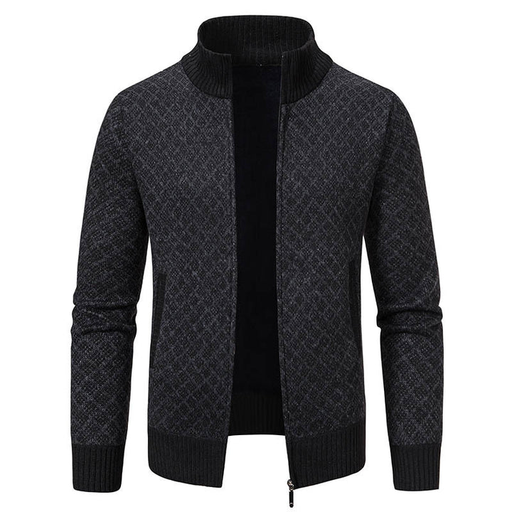 High collar knitted jacket with elegant design for men Lune London