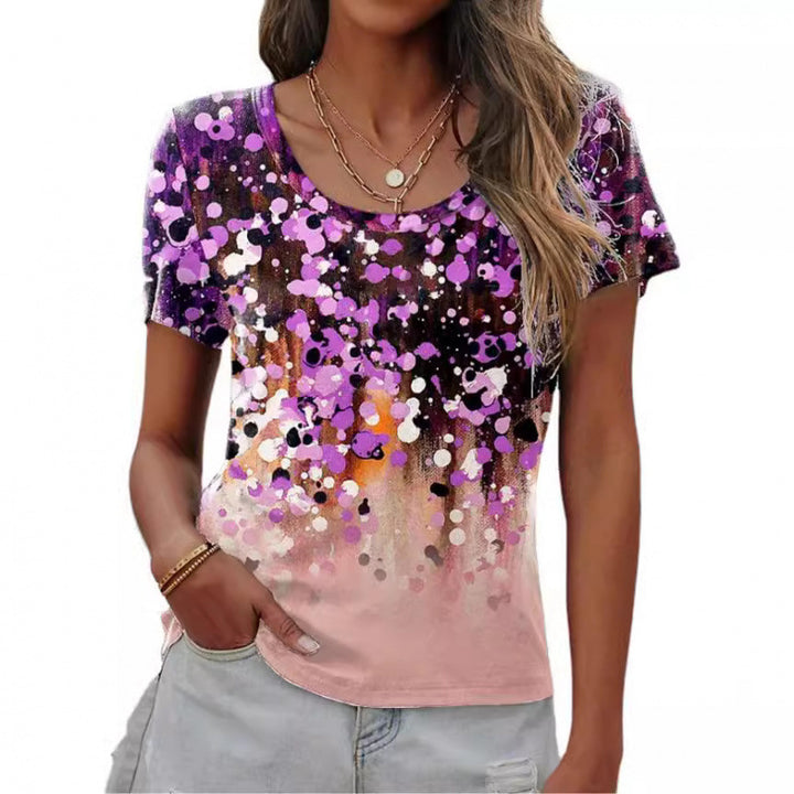 Ladies short sleeve T-shirt with artistic pattern Lune London