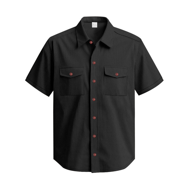 Short-sleeved shirt for men with textured surface and practical chest pockets Lune London