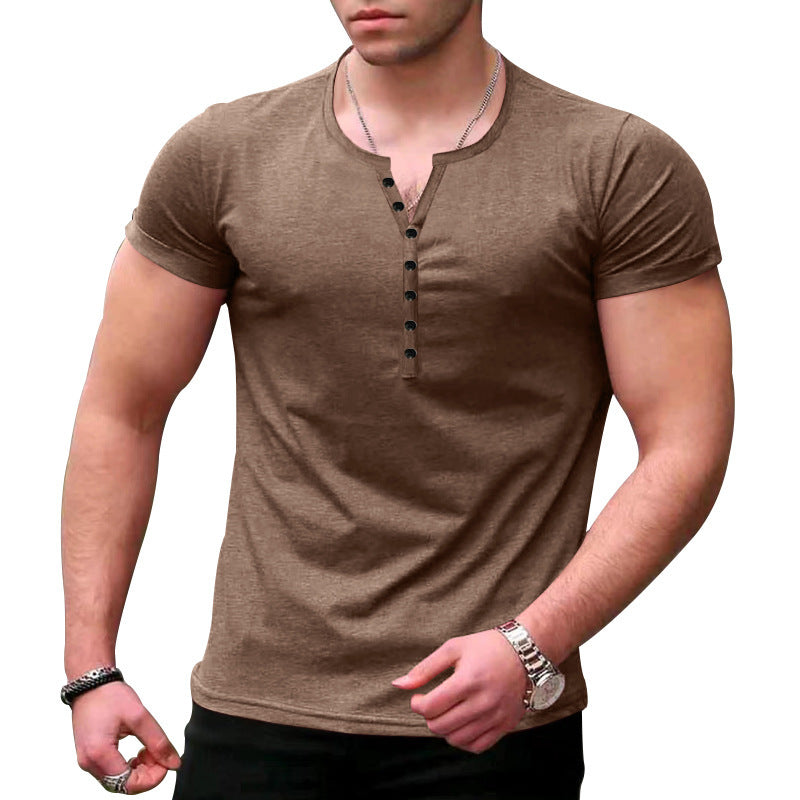 Men's Leisure Short Sleeve Henley T-shirt Lune London