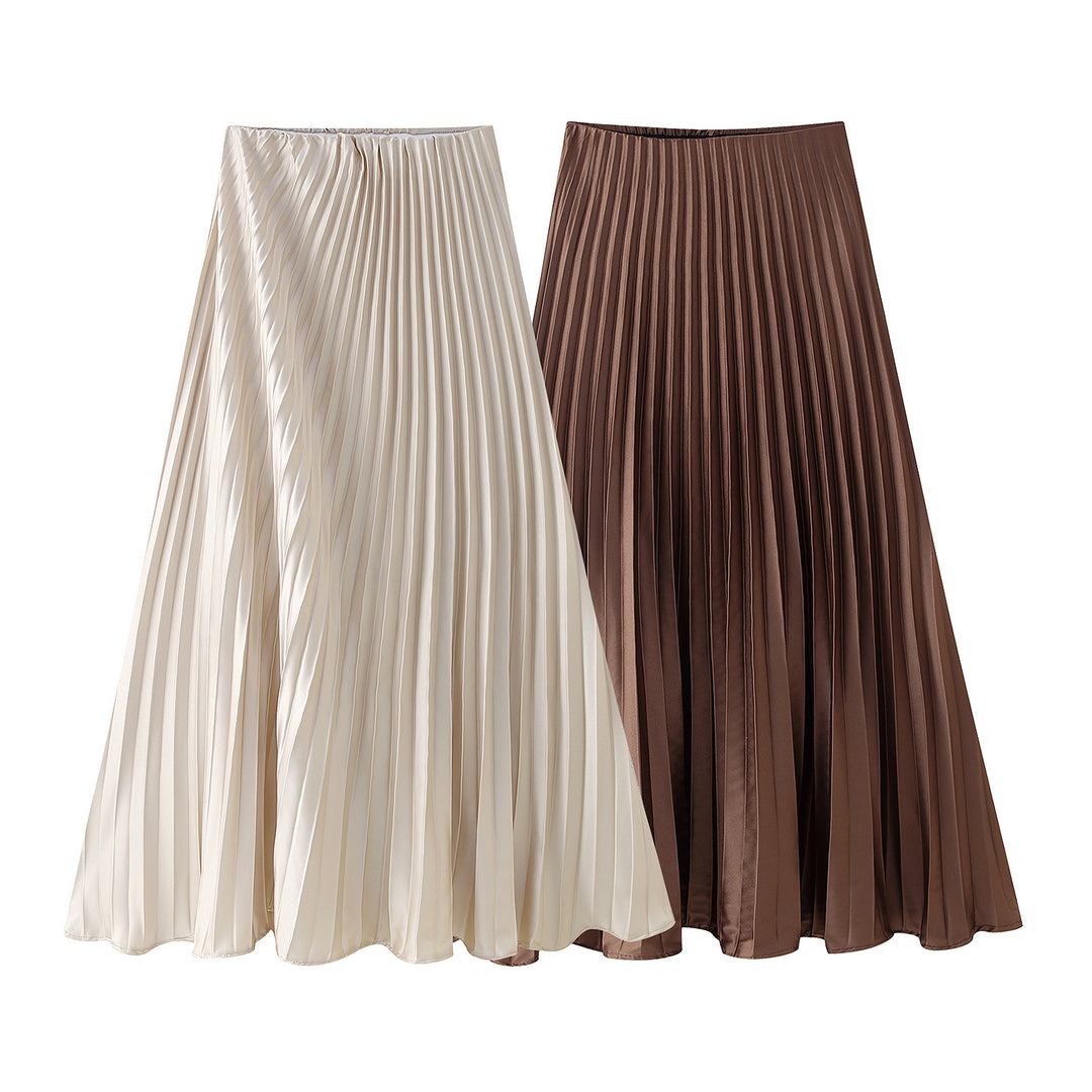 Pleated skirt for women with a flowing cut and elastic waistband Lune London