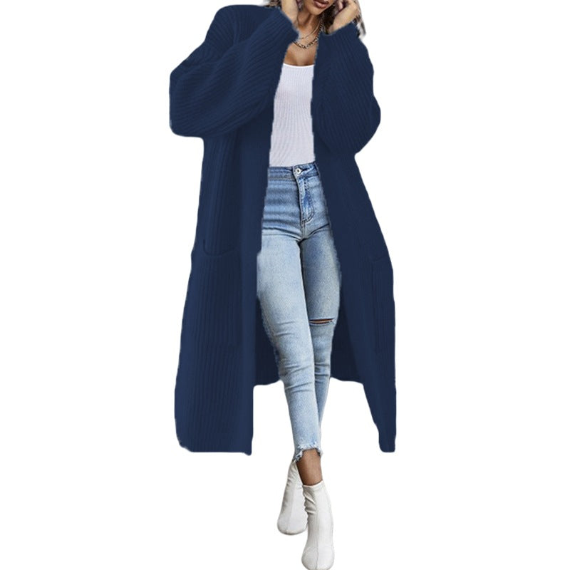 Cardigan femme en tricot épais avec poches et design à ouverture frontale Chic & Stil