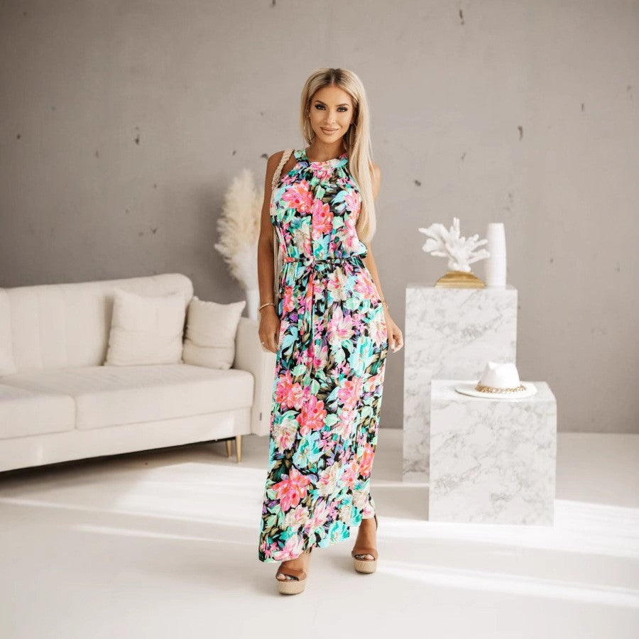 Chic Floral Print Maxi Dress