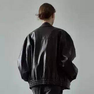 Veste en cuir surdimensionnée décontractée pour femmes avec poches pratiques Chic & Stil