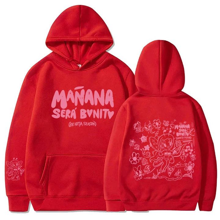 Women's hoodie with creative print and practical kangaroo pocket Lune London