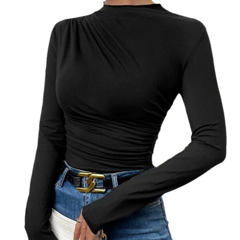 Ladies elegant long sleeve t-shirt with refined chic and style
