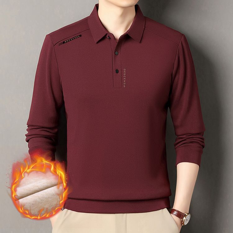 Fashionable long-sleeve polo shirt for men with highly functional material Lune London