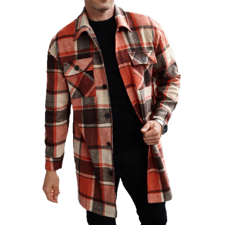 Flannel shirt jacket for men with a checked design and practical pockets Lune London
