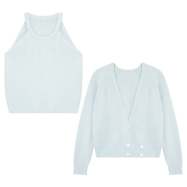 Cardigan court pour femmes avec un décolleté en V profond et des détails de boutons Chic & Stil
