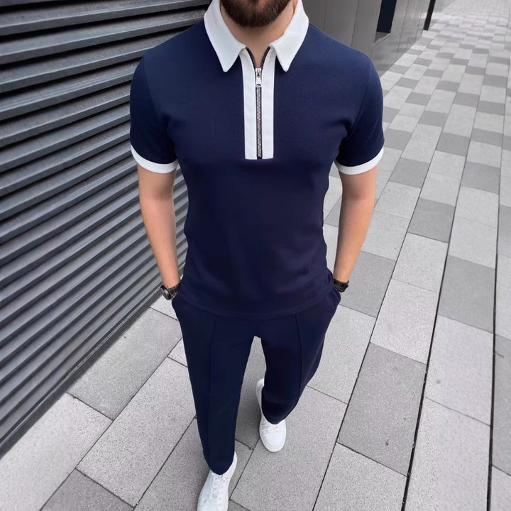 Men's Modern Zip-Up Polo Set Lune London