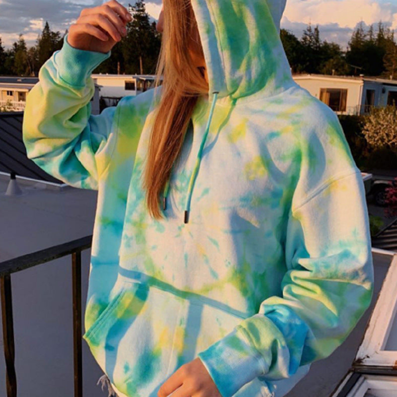 Ladies Hoodie Made Of Cozy Material with Batik Design Lune London