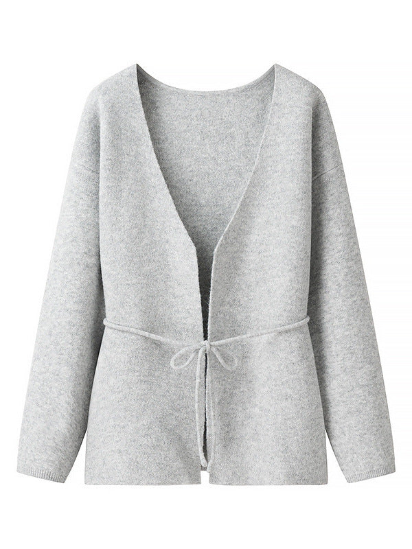 Comfortable cardigan jacket for women with a fitted waist and wide V-neck Lune London