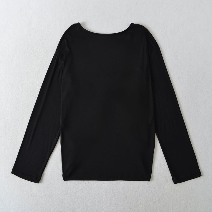 Women Long Sleeve Casual T-Shirt with Loose Fit and Comfortable Style