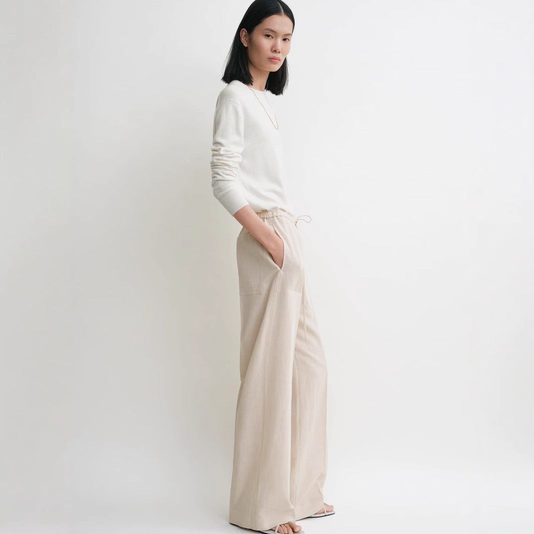 Ladies casual jersey pants with elastic waistband Lune London