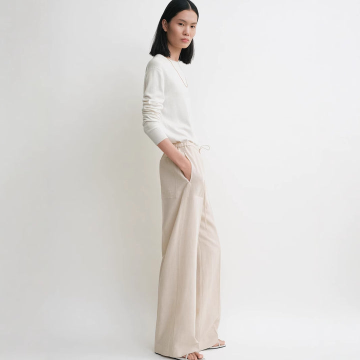 Ladies casual jersey pants with elastic waistband Lune London