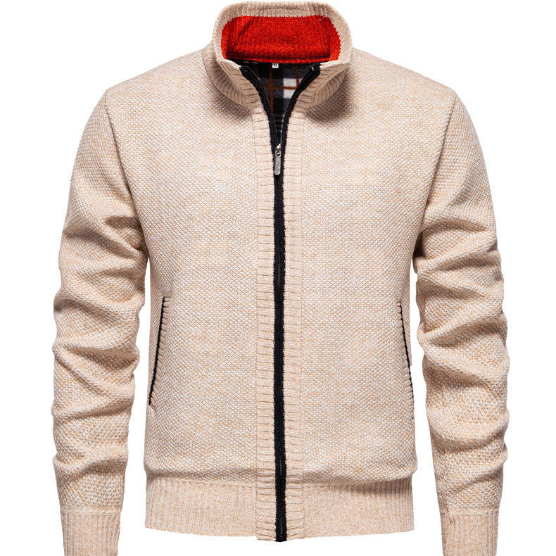 Men's knitted sports jacket with high collar Lune London