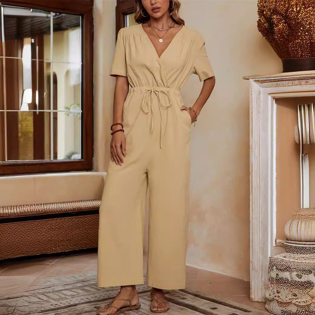 Lune London High Waist Casual Jumpsuit for Women with Practical Pockets